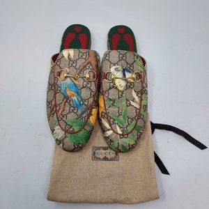 Gucci Beige Princetown Tien Motif GG Mule Slide Loafer